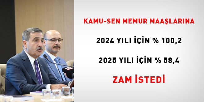 Kamu-Sen, memur maaşları için yüzde 100 zam istedi