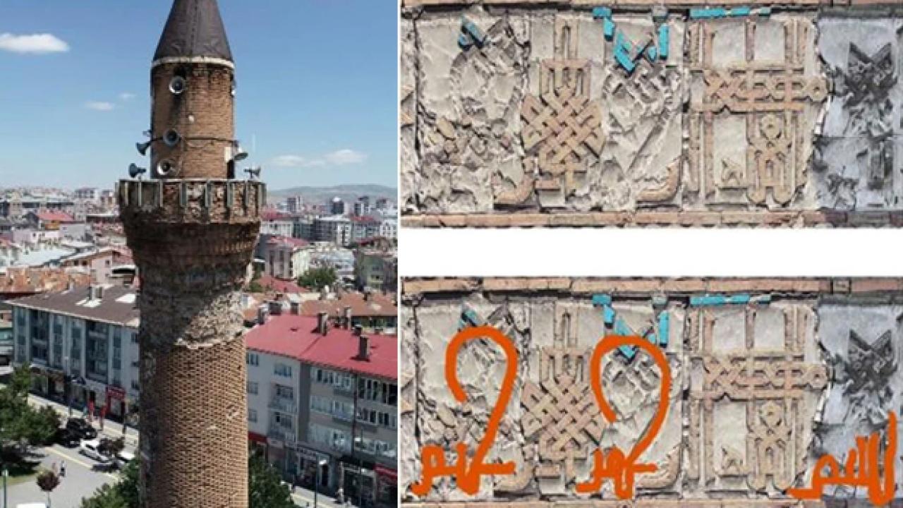 Tarihi minarenin kayıp yazıları “bisküvi”den çıktı