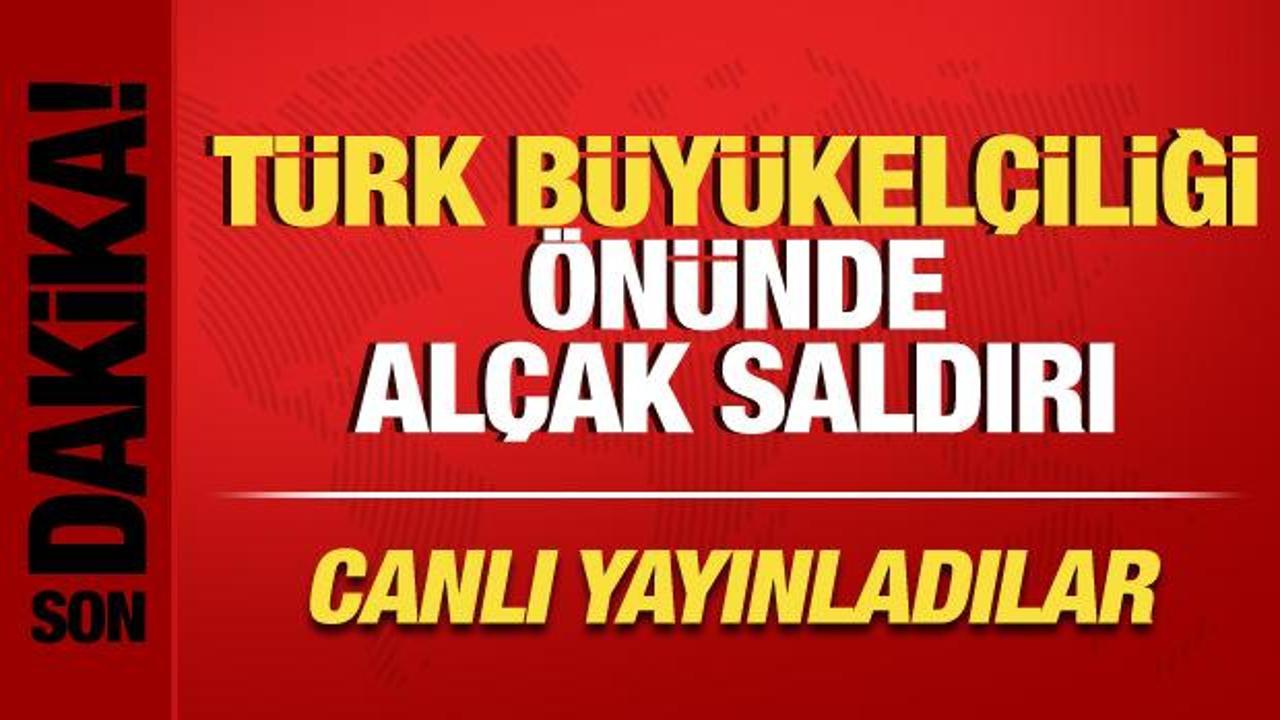 Danimarka’da Türk Büyükelçiliği önünde alçak saldırı! Canlı yayınladılar