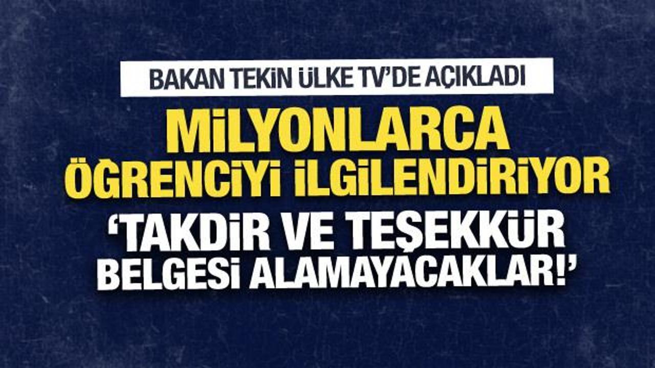 Bakan Tekin, milyonlarca öğrenciyi ilgilendiren kararı açıkladı!