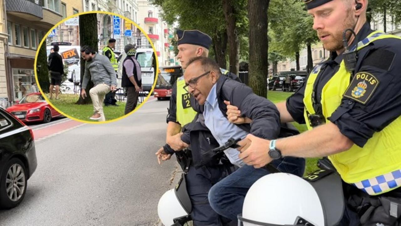 İsveç’te Kur’an-ı Kerim yakılmasını engellemeye çalışan Pakistanlıya sert müdahale!