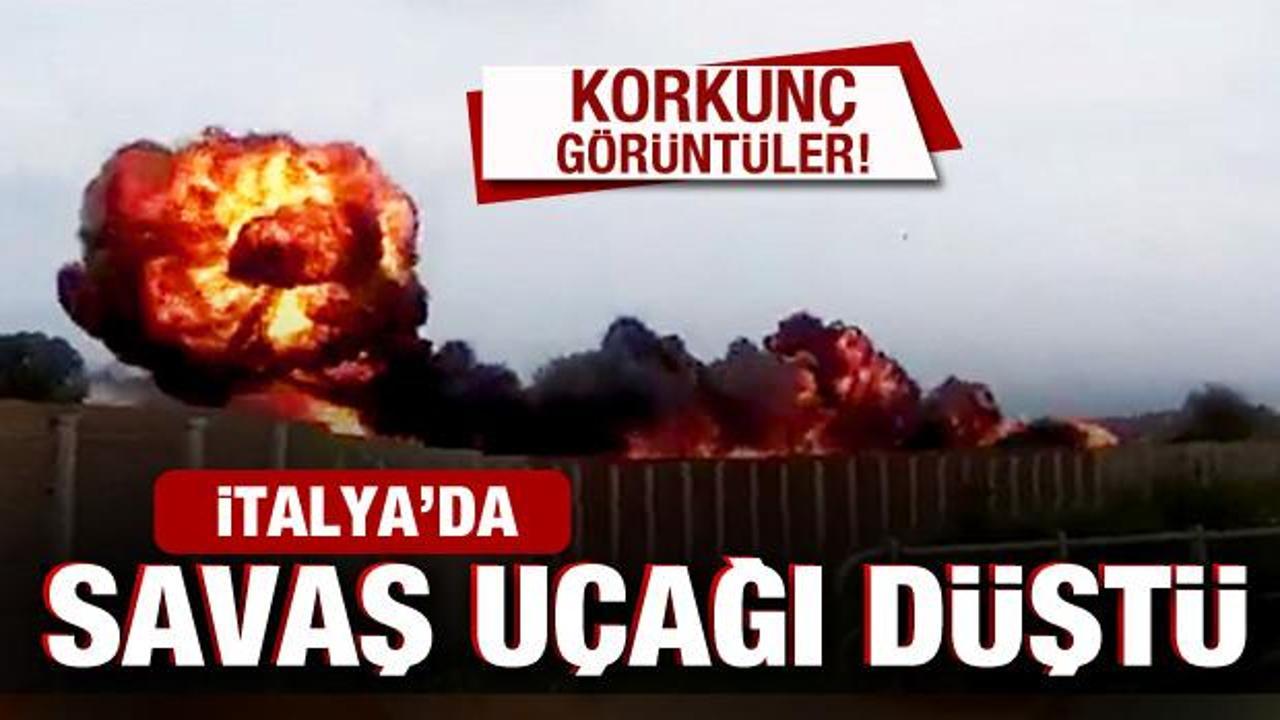 Korkunç görüntüler! İtalya Hava Kuvvetleri’ne ait uçak düştü: 1 çocuk öldü, 3 yaralı
