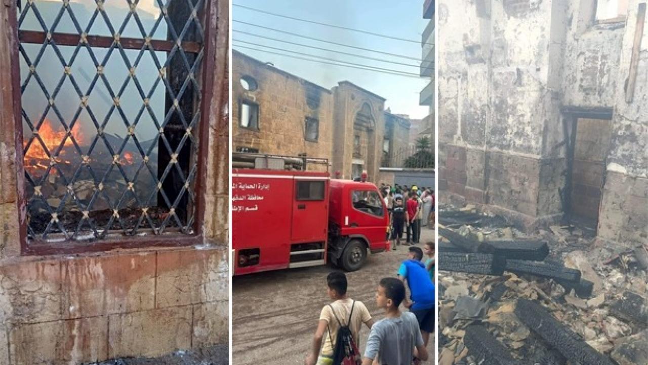 Mısır’da Osmanlı döneminden kalan tarihi cami alev alev yandı