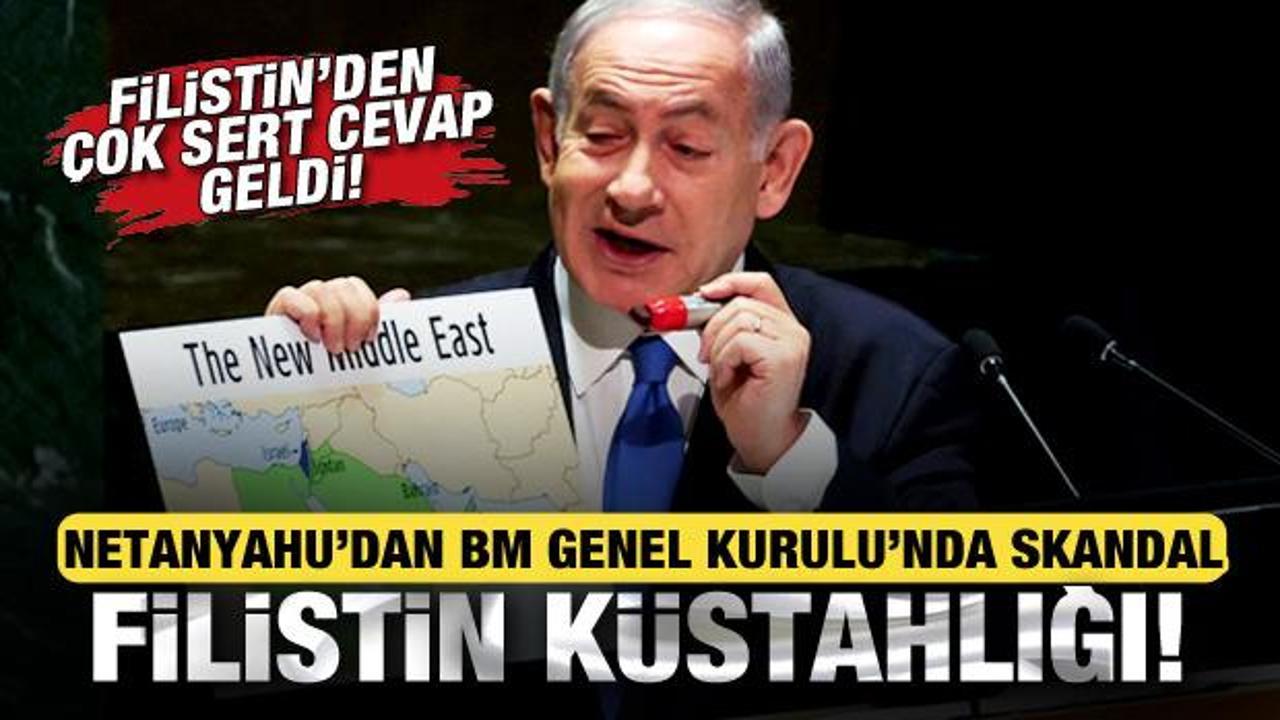 Netanyahu’dan BM Genel Kurulu’nda skandal Filistin küstahlığı! Haritadan sildi!