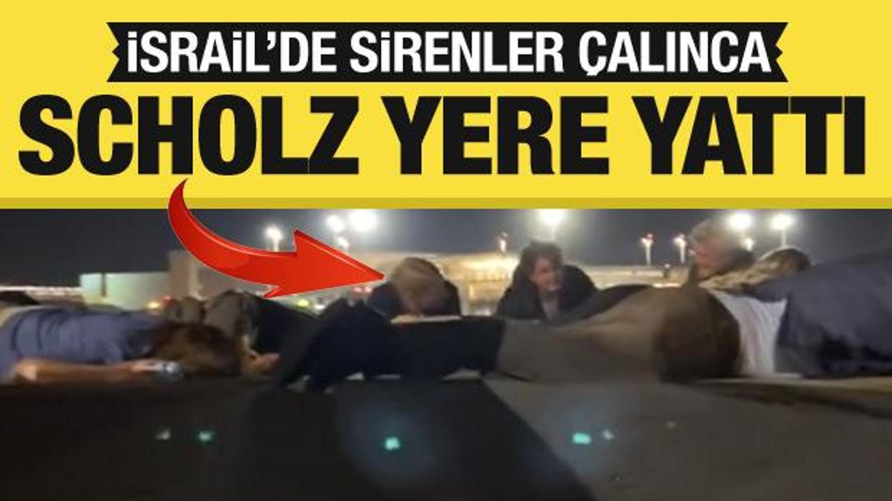 Almanya Başbakanı Scholz, İsrail’den ayrılmak üzereyken sirenler çalınca yere yattı