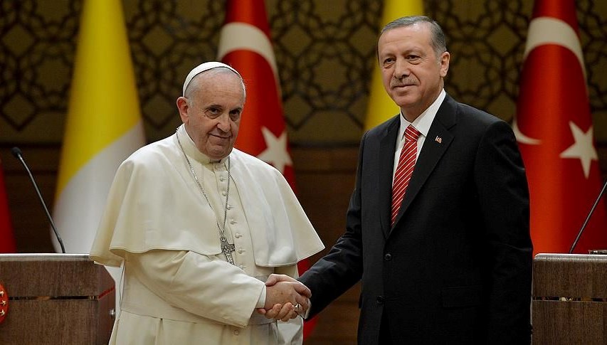 Cumhurbaşkanı Erdoğan ile Papa  Franciscus Gazze’yi görüştü