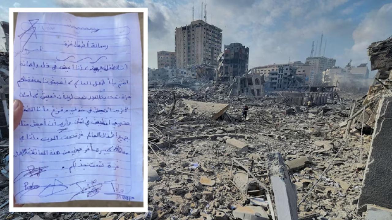Gazze’de evin enkazından çıkan mektup